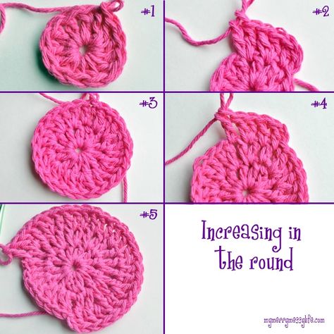 Crochet In The Round, Different Pictures, Crochet Circles, Crochet Tips, Crochet Round, Crochet Instructions, Crochet Tutorials, Crochet Motifs, Knitting And Crocheting