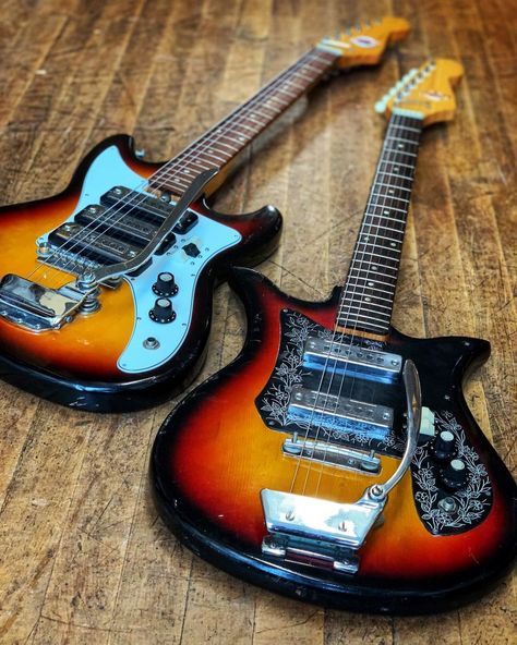 Elderly Instruments on Instagram: “Imported from Japan in the 1960s, Teisco guitars have a very cool vintage style and are loaded with unique features. We recently got these…” Metal Guitars, Rock Metal, Unique Features, Music Store, Mandolin, Electric Guitars, Cool Vintage, Vintage Guitars, Banjo