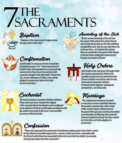 Seven Sacraments, Catholic Beliefs, Mom Prayers, Catholic Bible, Faith Formation, Christian Symbols, Religious Education, Prayer Room, Bible Truth