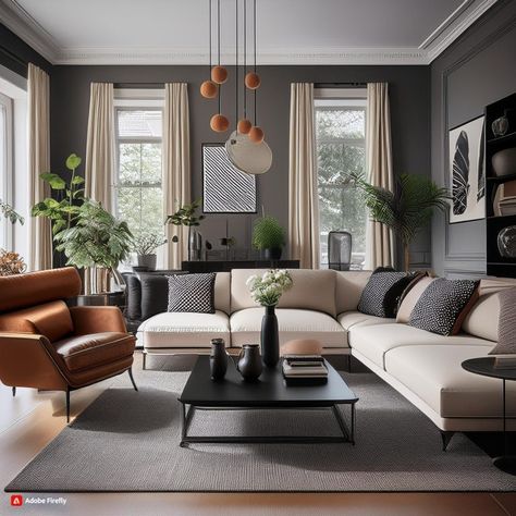 49 Black White Tan Living Room Decor Tan Living Room Decor, All Black Living Room Ideas, Black White Tan Living Room, All Black Living Room, Dr Apartment, Tan Color Scheme, White Family Rooms, Designing A Living Room, Beige Living Room Decor