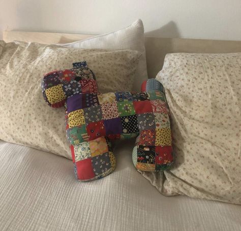 Small Hand Sewn Projects, Parent Goals, Cosy Room, Shaped Pillow, London Flat, Patchwork Pillow, Patchwork Fabric, Making Things, House Room