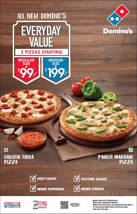 dominos-all-new-dominos-everyday-value-ad-times-of-india-delhi. Check out more Hotels & Restaurants   Advertisement Advertisement Collection at   https://www.advertgallery.com/product-  category/advertisements-by-category/automotive Pizza Advertising Creative, Pizza Ads, Pizza Flyer, Photoshop Keyboard, Pizza Store, Paneer Makhani, Pizza Poster, Sicilian Pizza, Pizza Branding