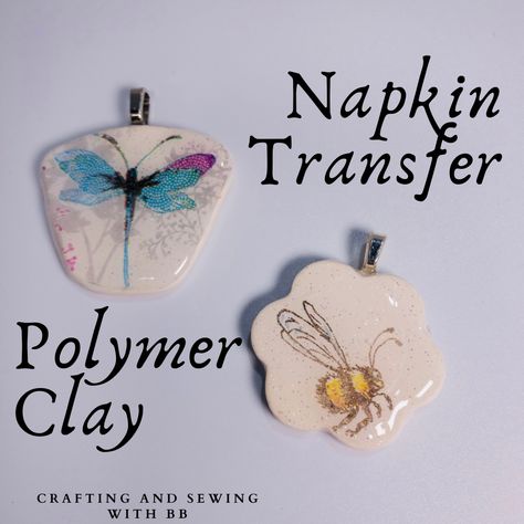 Tissue Paper On Polymer Clay, Napkins On Polymer Clay, Paper Clay Jewelry Ideas, Diy Air Dry Clay Jewelry, Paper Transfer To Polymer Clay, Glazing Polymer Clay, Modelling Clay Jewellery, Make Polymer Clay, Napkin Transfer On Polymer Clay