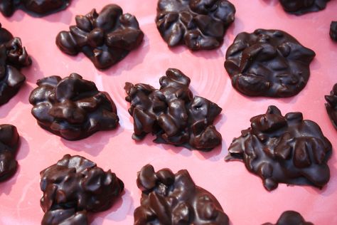 Chewy Chocolate Clusters, Homemade Chocolates | Jenny Can Cook Recipe Using Dried Cherries, Dried Cherry Recipes, Jenny Can Cook, Chocolate Peanut Clusters, Chocolate Clusters, Healthy Dark Chocolate, Raisin Recipes, Cereal Treats, Cherry Recipes