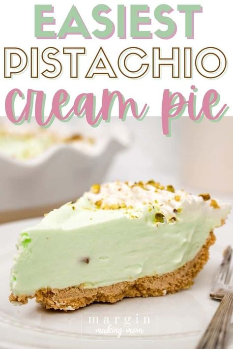 Pistachio Pie No Bake, Pistachio Cream Pie, Pistachio Pudding Dessert, Pistachio Pie, Pistachio Dessert, Meat Trays, Pistachio Recipes, Banana Pie, Gelatin Recipes