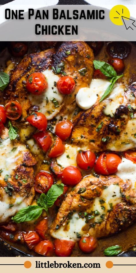 One Pan Balsamic Chicken, Balsamic Chicken Recipe, Balsamic Chicken Recipes, Mediterranean Diet Recipes Dinners, Sheet Pan Dinners Recipes, Easy Mediterranean Diet Recipes, Easy Chicken Dinner Recipes, Balsamic Chicken, Chicken Main Dishes