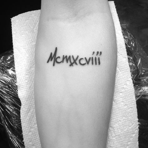 1998 Tattoo, Motocross Tattoo, Ancient Letters, Mens Tattoos, Glyph Tattoo, Roman Numeral Tattoos, Bike Tattoos, Retro Tattoos, Make Tattoo