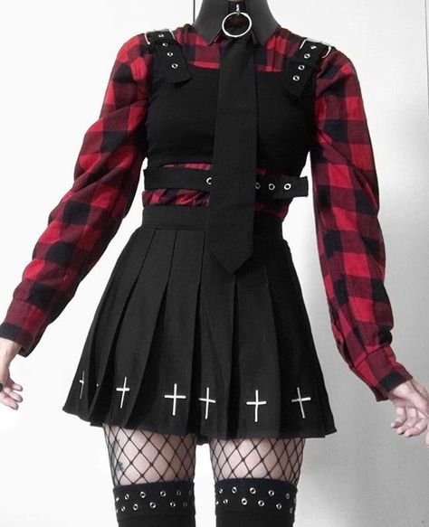 Harajuku Skirt, Gothic Streetwear, Goth Skirt, Egirl Fashion, Look Grunge, E Girl Outfits, Black Skirts, Rave Wear, Swaggy Outfits