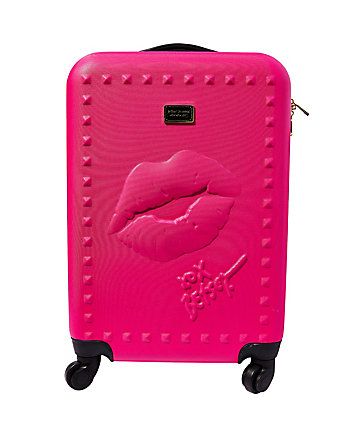 DEBOSSED LIPS ROLLER LUGGAGE Betsey Johnson Luggage, Betsey Johnson Clothes, Stylish Luggage, Betsey Johnson Purses, Bratz Inspired Outfits, Unique Handbags, Betsey Johnson Handbags, Disney Handbags, Betsey Johnson Dresses