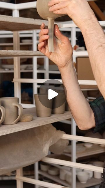 Pottery West / Catherine+Matt+Luna too on Instagram: "And this is how the handles are attached to the mug bodies - the tapered mugs which I shared in my last post. ‘Blanks’ are pulled, the part where the handle will be attached is scored and slipped (with clay and water), and then the handle is secured and pulled to shape. It’s fine, fiddly work and does take some time to perfect. #ceramics #pottery #potteryartstudio #keramik #clay #apotterslife #potteryhacks #potteryhandles" Pulled Handles Pottery, Attaching Handles Pottery, Pottery Handles How To, Pottery Mug Handle, Pulling Handles Pottery, Pottery Mug Handles Ideas, Pottery Mug Handles, Mug Handles Pottery, Mug Handles