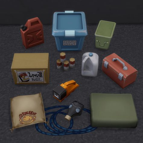 Survival Clutter - Brazen Lotus Sims 4 Cc Objects, Modular Closet, Emergency Flashlight, Sims 4 Clutter, Sims 4 Cc Furniture, Gas Cans, Plastic Storage Bins, Closet System, Sims 4 Build