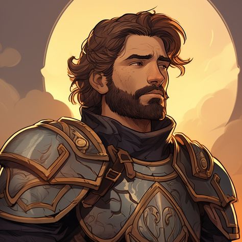 Dnd Paladin, Man With A Beard, Pathfinder Character, King Art, Dungeons And Dragons Characters, Dnd Art, Fantasy Male, Fantasy Warrior, Character Design Male