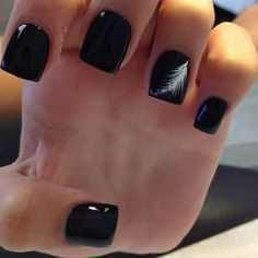 black nail art designs for 2016 Black Feather Nails, Dolphin Nails, Black Nail Art Designs, Nails 2016, Feather Nails, Black Acrylic Nails, Black Nail Art, Black Nail Designs, Black Nail