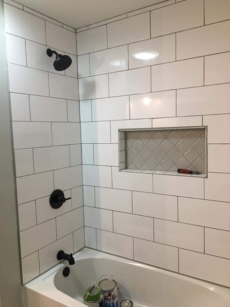 Bathtub With Tile Surround Small Bathrooms, Bathtub With Subway Tile Surround, Marble Tile Shower Walls With Tub, Tub Tile Ideas Bathtubs, Bathroom Tile Around Tub, White Tile For Bathroom, Tiled Shower Ideas With Tub, Bathtub Tile Ideas Tub Surround, Shower Tile Ideas Bathtub