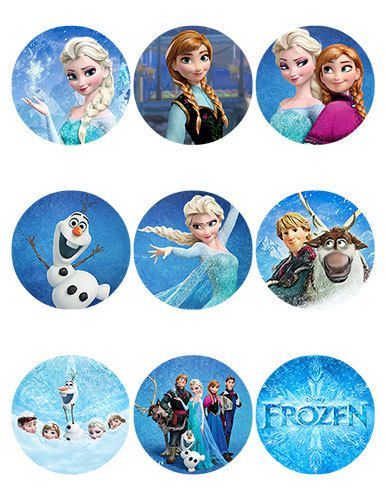 Disney Frozen Printable Round Stickers Frozen Cupcake Toppers, Frozen Printables, Frozen Tags, Frozen Free, Frozen Cupcakes, Drink Topper, Frozen Themed Birthday Party, Edible Cake Decorations, Frozen Theme Party