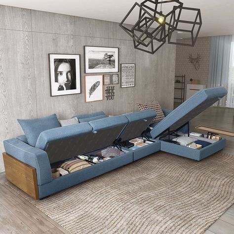 Sofa Storage Small Spaces, Sofa Set With Storage, C Shape Sofa Living Rooms, Sofa Design L Shape Modern, L Shaped Sofa Designs With Storage, Sofa Design In L Shape, Sofa Sets For Drawing Room, Sofa Design Living Rooms With Storage, L Shaped Sofa With Storage