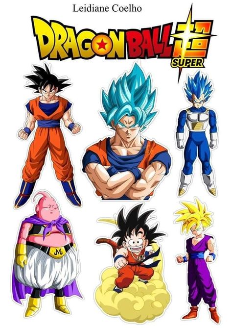 Dragon Ball Z Printable Cake Topper, Dragon Balls Cake Topper Printable, Goku Stickers Printable, Dragon Ball Z Printables, Dragon Ball Stickers Printable, Dragonball Stickers, Dragon Ball Z Cake Topper, Dragon Ball Cake, Dragon Ball Z Cake