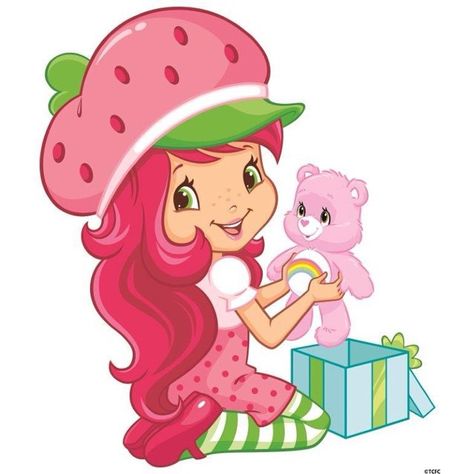 StrawberryShortcake & Cheer Bear Strawberry Shortcake, Pink Hair, Hair, Pink