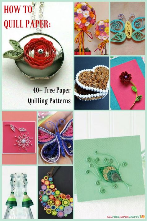 Looking for quilling for beginners? How about advanced quilling ideas? This paper crafts collection has it all! Free Paper Quilling Patterns, Quilling Patterns Tutorials, Free Quilling Patterns, Quilling Instructions, Paper Quilting, Paper Filigree, Quilling Letters, Diy Embellishments, Paper Quilling Tutorial