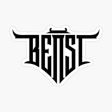 Get my art printed on awesome products. Support me at Redbubble #RBandME: https://www.redbubble.com/i/sticker/Beast-Typography-Tshirt-print-by-nadimujjl/58676263.EJUG5?asc=u Beast Logo, Gym Wallpaper, Mr. Beast, Typography Tshirt, Simple Logo, Art How, Art References, Text Design, Glossier Stickers