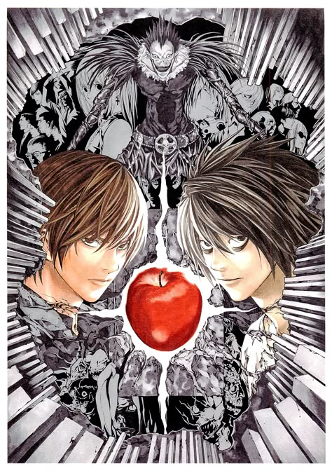 Takeshi Obata, Anime Wall Prints !!, Notes Art, L Lawliet, Light Yagami, Poster Room, Anime Poster, Anime Wall, Anime Posters