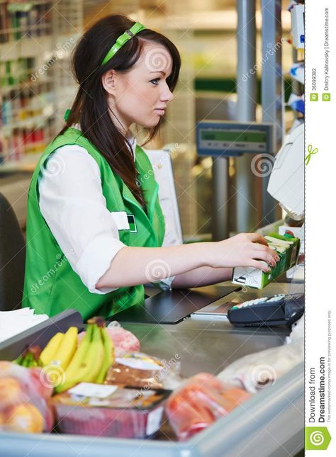 Worker In Supermarket Stock Photo ... Supermarket Uniform, Summer Jobs For Teens, Hr Strategy, Financial Discipline, Business Signs Outdoor, Earning Tips, Shopping Apps, Fruits Photos, Money Honey