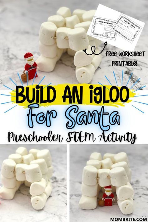 North Pole Crafts For Preschool, North Pole Animals Crafts For Kids, North Pole Preschool Activities, North Pole Crafts For Kids, North Pole Activities Preschool, The Very Very Far North Activities, Marshmallow Igloo Craft, North Pole Activities For Kids, December Stem Activities For Kids