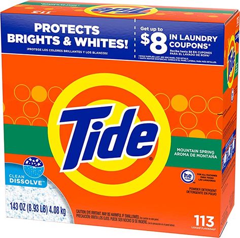 Tide Powder Laundry Detergent, Mountain Spring, 143 oz I have compared prices to Kroger, Sams Club, Walmart and others. Amazon has the best bang for your buck. Subscribe and save for even more savings!!! Tide Powder, Tide Detergent, Detergent Brands, Powder Laundry Detergent, Mountain Spring, Commercial Laundry, Powder Detergent, Laundry Stains, Laundry Supplies