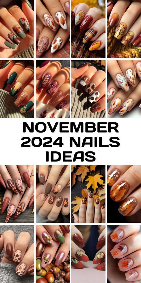 Fall Nails Green And Brown, Matte Fall Nail Designs, November Nails Ideas Short, Fall Nail Designs Acrylic Square, Fall 2024 Nail Designs, November Acrylic Nail Designs, November 2024 Nails, November Nail Ideas Acrylic, Fall November Nails