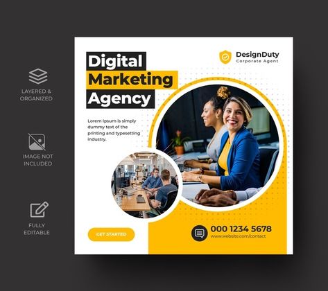 Digital business marketing promotion soc... | Premium Psd #Freepik #psd #banner #flyer #business #office Simple Social Media Post, Furniture Post, Fashion Sale Banner, Graphic Design Brochure, Business Poster, Instagram Promotion, Facebook Cover Template, Social Media Poster, Business Banner