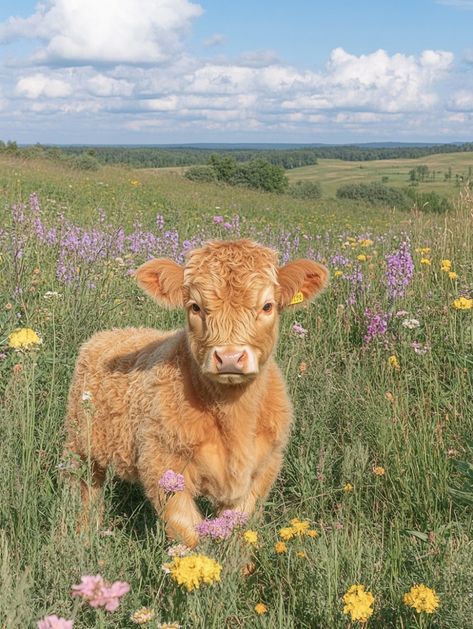 Cute Wild Animal Pictures, Baby Fluffy Cows, Fluffy Baby Cows, Cute Cow Pictures, Fluffy Cows Aesthetic, Cute Fluffy Cows, Cute Aesthetic Animals, Highland Cow Aesthetic, Hyland Cows