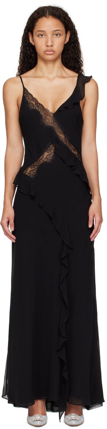 BEC + BRIDGE - Black Knox Maxi Dress Dress Ruffles, Bec Bridge, Bec & Bridge, Chiffon Maxi, Silk Maxi Dress, Chiffon Maxi Dress, Silk Chiffon, Black Maxi Dress, Low Back