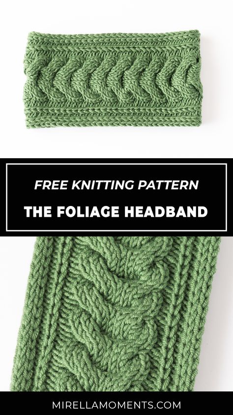 Foliage Headband free knitting pattern Knitted Ear Warmer Pattern Free Twisted Headband, Headband Knitted Pattern Free, Free Knitted Headband Patterns For Women, Free Headband Knitting Patterns, Knitted Head Bands Patterns Free, Headband Knitting Patterns Free, Knitting Simple, Earwarmer Knitting Patterns, Woven Headbands