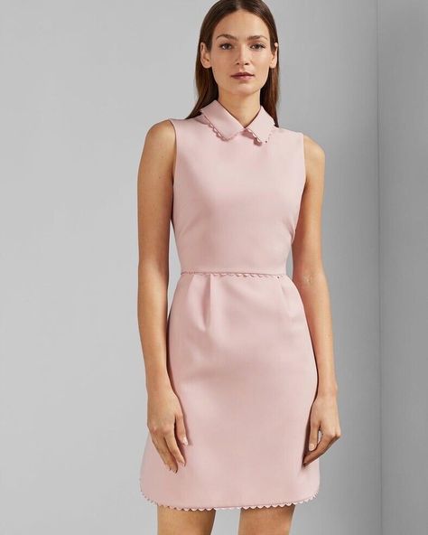 Dusky Pink Dress, Pleated Skirt Dress, Ted Baker Dress, Girly Style, Pink Dresses, Dusky Pink, Pinterest Closet, Office Style, Work Ideas