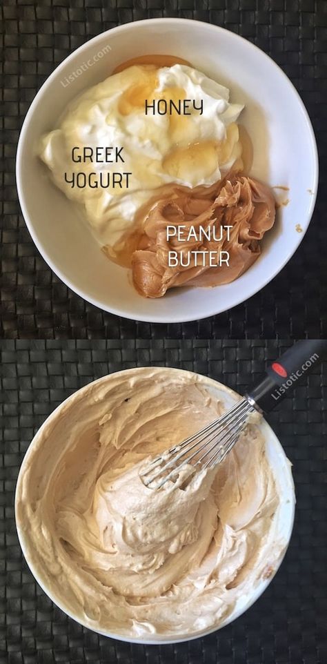 3 Ingredient Healthy Peanut Butter Fruit Dip (Protein Packed!) Peanut Butter Fruit Dip, Greek Yogurt Peanut Butter, Pepperoni Dip, Greek Yogurt And Peanut Butter, Fruit Dip Recipe, Peanut Butter Dessert, Peanut Butter And Honey, Butter Fruit, Peanut Butter Dip