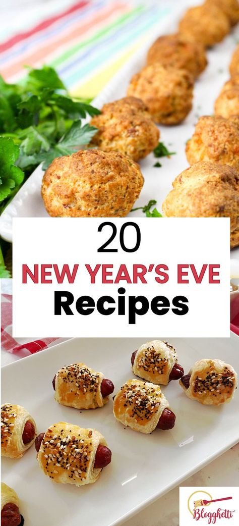 Dish up your favorite snacks and appetizers this New Year’s Eve. Here are 20 New Year’s Eve Recipes for everyone, even kids, to enjoy. Party foods don’t have to be fancy; they just have to be delicious and easy to prepare. New Years Appetizers Parties Food Easy, New Years Eve Snacks, New Years Eve Party Ideas Food, Snacks And Appetizers, New Years Appetizers, Best Party Appetizers, New Year's Eve Appetizers, New Years Eve Food, New Years Eve Dinner