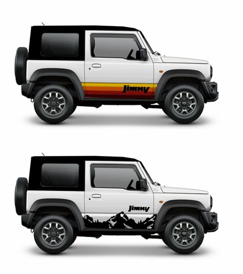 Jimny decals and stickers Jeep Modified, Mini Trucks 4x4, Jimny 4x4, Jimny Sierra, Jimny Suzuki, Car Inspiration, Suzuki Jimny, Car Hacks, Tire Cover