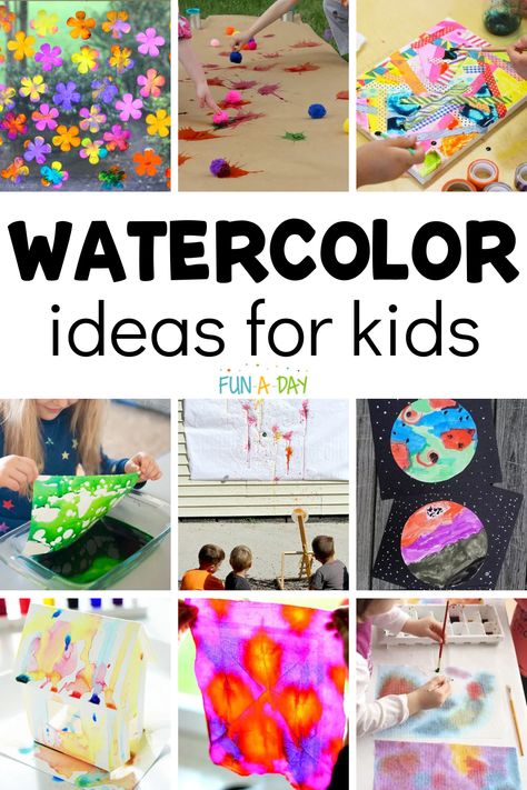 Watercolor Activities For Kids, Watercolour Crafts, Watercolor Crafts For Kids, Watercolor Paintings For Kids, Watercolor Ideas For Kids, Watercolor Kids Art, Painting Activities For Toddlers, Simple Art Projects For Kids, Easy Art Activities