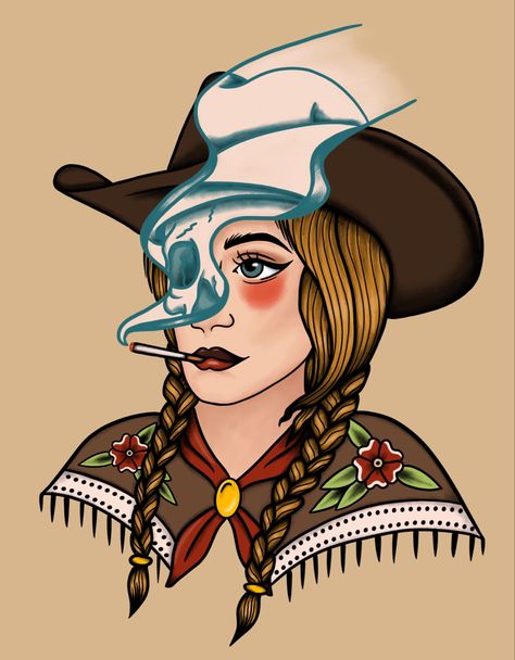 Goth Cowgirl Tattoo, Cowgirl Riding Horse Tattoo, Cowgirl Skull Tattoo, Cowgirl Portrait Tattoo, Western Pinup, Tiktok Drawings, Cowgirl Tattoo, Cosmic Cowgirl, Tattoo Painting