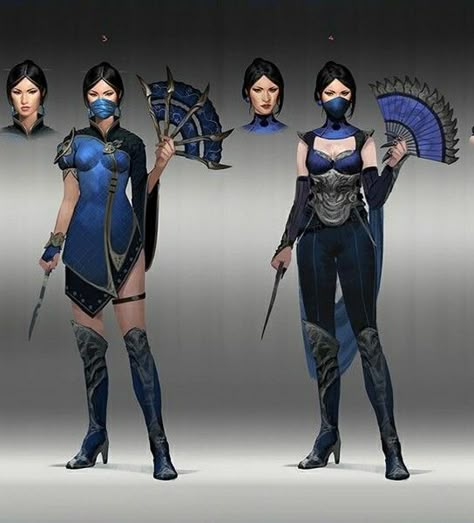 Kitana Concept Art, Assasin Design, Mk Kitana, Mk1 Kitana, Ninja Design, Famous Warriors, Superhero Villains, Marvel Spiderman Art, Hero Costumes