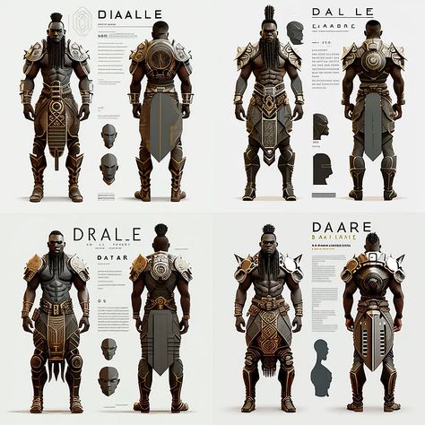 How to create consistent characters in Midjourney | by Kaedim | Medium Fantasy Costume Design, Concept Art Character Design, African Art Projects, Black Superheroes, Sci Fi Props, Fantasy Clothes, Art Character Design, Black Panther Art, Rpg Characters