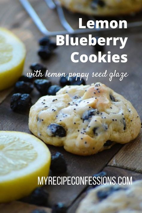 Lemon Blueberry Cookies, Cookies With Lemon, Cookies Homemade, Lemon Cookies Recipes, The Best Cookies, Blueberry Cookies, Best Cookies, Lemon Dessert Recipes, Lemon Poppy Seed