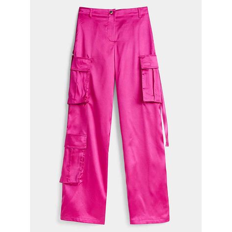 Women > Pants Satiny cargo pant Twik  This utility piece features unexpected chic, shimmery material and we're absolutely in love! Multiple utility pockets Light and fluid, fine satiny silky weave Elastic waist behind The model is wearing size small Pink Pink Street Style, Outfit Core, Pink Cargo Pants, Womens Straight Leg Pants, Pink Street, Utility Pockets, Pocket Light, Women Pants, Friends Fashion