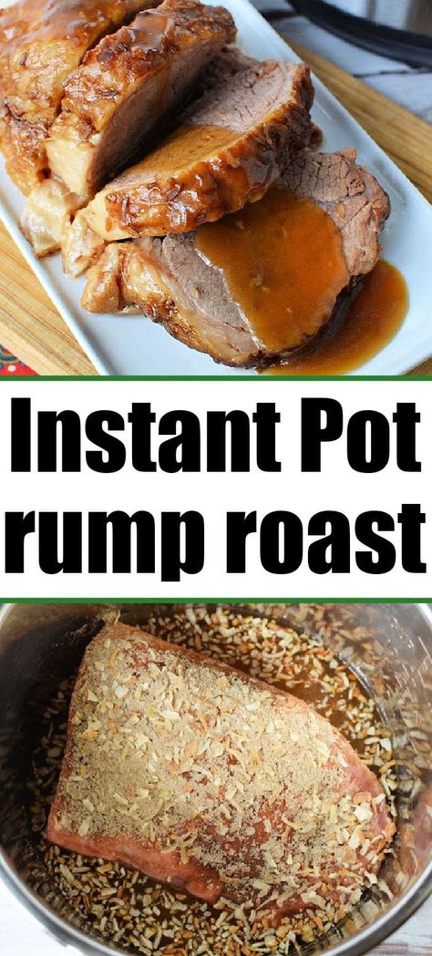 Instant Pot rump roast with gravy turns out moist and fork tender every time. So flavorful with every bite easily made in a Ninja Foodi too. #rumproast #instantpotrumproast Rump Roast In Instant Pot, Instapot Rump Roast Recipe, Beef Rump Roast Recipes Instant Pot, Ip Roast, Rump Roast Pressure Cooker, Rump Roast Instant Pot, Instant Pot Rump Roast, Gravy Easy Recipe, Cooking A Rump Roast