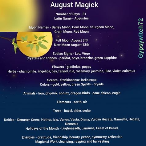 August Magical Correspondences, August Star Sign, Full Moon August 2024, Celtic Mother Tattoos, Full Moon In Virgo, Sturgeon Full Moon, Zodiac Signs Colors, Welcome August, Sturgeon Moon