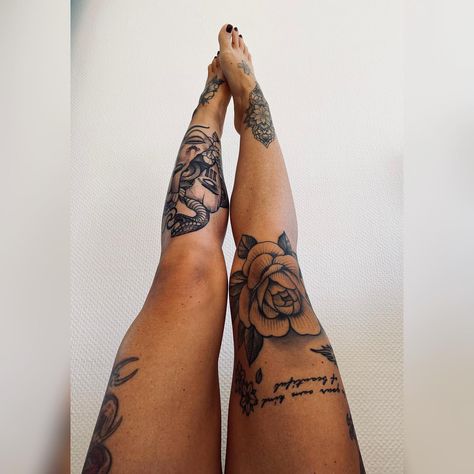 Woman’s Leg Tattoo, Women Knee Tattoos, Women’s Leg Sleeve, Feminine Leg Sleeve Tattoo, Leg Sleeve Women, Leg Piece Tattoo Women, Womens Leg Sleeve Tattoo, Back Of Leg Tattoo Women, Shin Tattoos For Women