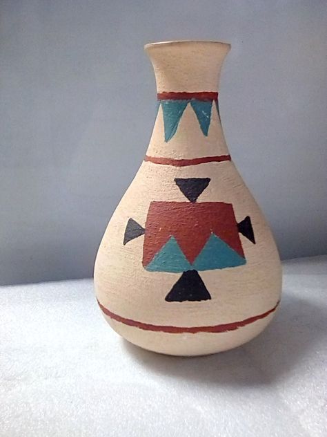 Excited to share this item from my #etsy shop: Native American Sandstone Art Pottery Vase Native American Vase, Native American Clay Art, Native American Pottery Designs, Native American Ceramics, Western Vase, Native American Art Projects, American Clay, Ap Portfolio, Western Room