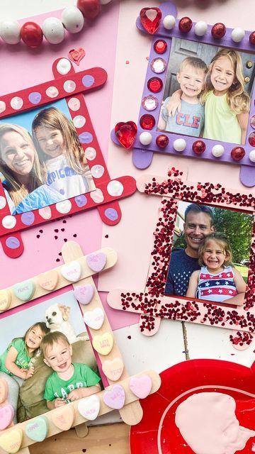 116K views · 5.3K likes | Deena Keller on Instagram: "Valentine Stick Frames 💜 follow @abcdeelearning for more kids ideas" Valentines Craft For Kids, Decorate A Picture Frame, Popsicle Stick Picture Frame, Preschool Valentine Crafts, Photo Frame Crafts, Valentines Frames, Easy Valentines, Easy Valentine Crafts, Picture Frame Crafts