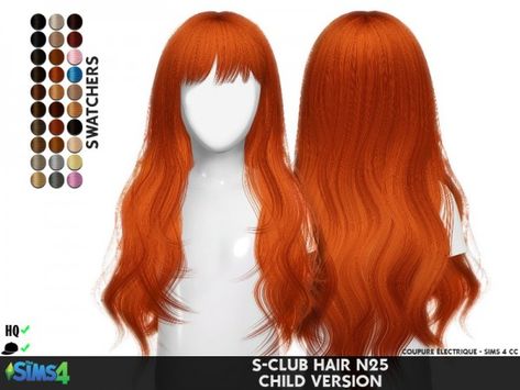 Coupure Electrique: S Club`s N25 hair retextured for Sims 4 Sims 4 Redheadsims Hair, Redheadsims Hair, Alpha Cc Hair, Club Hair, Alpha Cc, Cc Hair, Pelo Anime, Sims 4 Cc Kids Clothing, The Sims 4 Pc