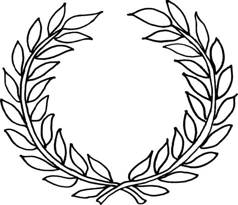 Greek Wreath, Wreath Template, Laurel Wreath Crown, Wreath Tattoo, Crown Drawing, Crown Template, String Art Templates, Wreath Clipart, Leaf Crown